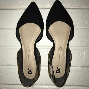 Black/print BC d'orsay flats